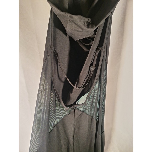 SHEIN Black Cowl Neck Mesh Insert Maxi Dress Size S - Picture 4 of 7